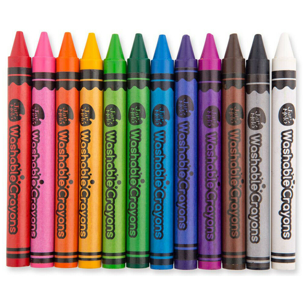 Key Crayons for Toddlers,12 Colors Washable Jumbo Crayons