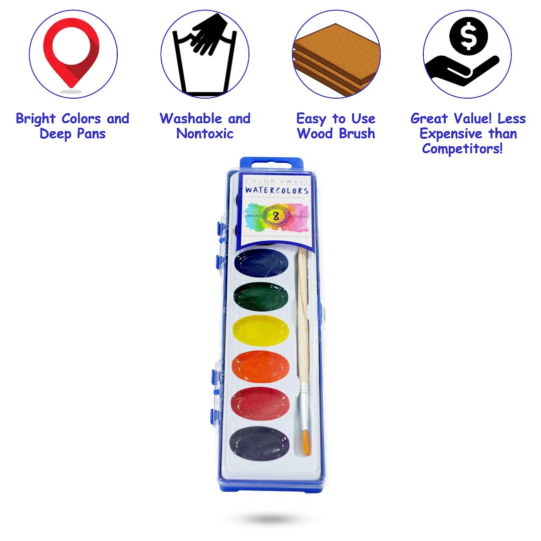 8/12 Colors Washable Watercolor Set for Kids and Students Painting - China  Watercolor, Watercolor Paint